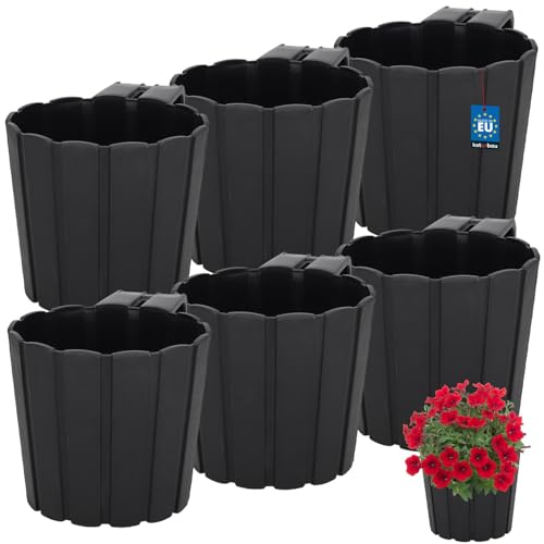 KOTARBAU® 6er Set Blumentopf Hängend - Pflanzkübel - ⌀ 15 cm H:...