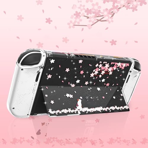 Nintendo Switch OLED Case, Cherry Blossom Glitter Dockable Cover with Grips by NANANINO - Used condition - Image 2