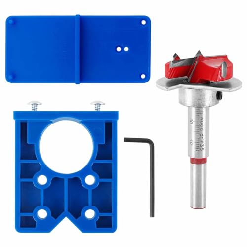 Treki Guía de Broca de Perforación de Bisagra 35mm Brocas de Plantilla de Bisagra Forstner para Bisagras de Gabinete Placas de Montaje Carpintería Bricolaje Muebles de Ventana
