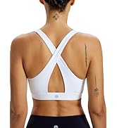 Omwilddo Ruched V Neck Criss Cross Back Ballet Sports Bra Wrap Front Yoga Medium Support Workout ...