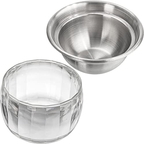 ZENFUN 20 Oz Dip Chiller with Acrylic Ice Bowl Base, Stainless Steel Ice Chilled Serving Dish Iced Salad Bowl Set for Chilled Pasta, Potato, Dressing, Fruit