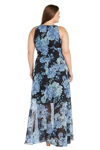 Image of Halter Floral Printed Chiffon Maxi Dress W /Keyhole Detail