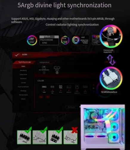 Cinta LED ARGB para cables de energía GPU 5V Aura Sync miniatura 7