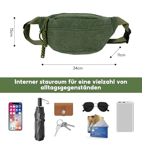 Damska nerka ze sznurka, torba na ramię damska 34 × 15 cm, torebka na pasek, torebka biodrowa, damska mała, z paskiem na ramię, regulowana, stylowa i praktyczna torba na brzuch na luźne wycieczki