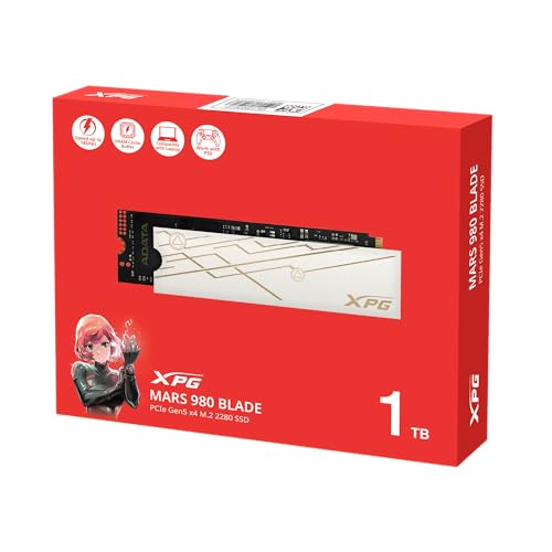 【エイデータ】XPG SSD MARS 980 BLADE 1TB PCIe Gen5 x4 M.2 2280 最大読込速度14,000MB/秒 PS5 対応 取り外し可能なヒートシンク SMAR-980B-1TCS-I