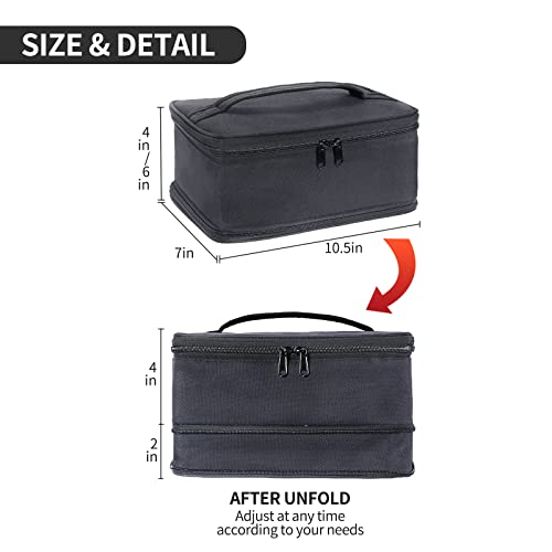 Black Lunch Box Bag For Men & Women Expandable Adult Lunch Boxes Bag Canvas Small Lunch Bag Handheld Insulated Lunch Bag Keep Food Stay Cold/Warm For 6 Hours Black Adult Lunch Bag Suitable For Age 6 + #TOP5