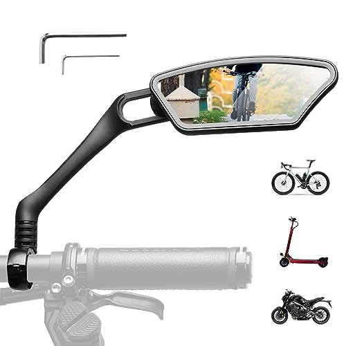 ROCKBROS Bike Mirrors 360°Rotation Bicycle Handlebar Mirrors Adjustable Cycling Rear View Mirror Stainless Steel Bike Side Mirrors for Mountain Road Bike Motorcycle