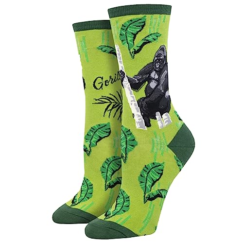 Chaussettes gorille vert Socksmith femme en coton original