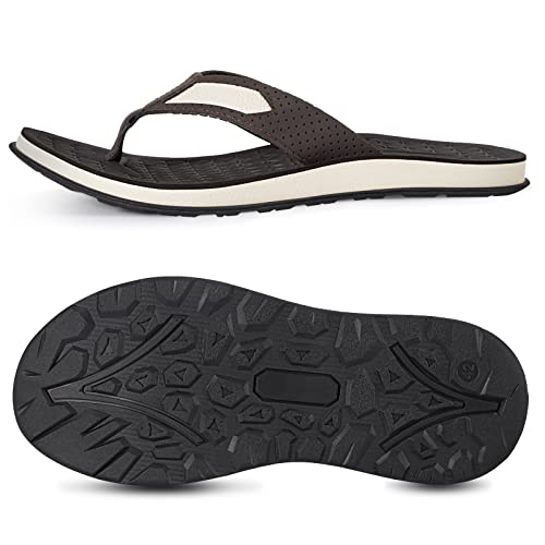 Image of MALIDA Mens Flip Flops Non-Slip Bathroom Shower Shoes Cushion foam Indoor and Outdoor Thong Sandals