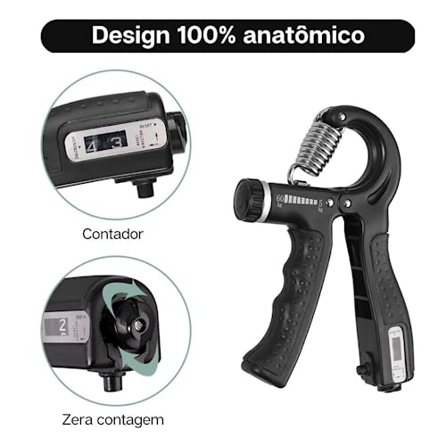 Hand Grip Fortalecedor de Aderência de Mão para Fortalecimento, Fisioterapia Resistência Ajustável d