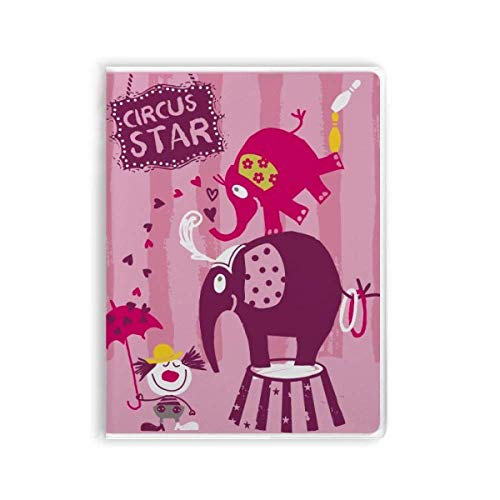 Carnet éléphant rose de cirque souple et léger avec pages lignées