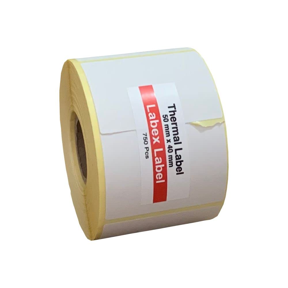Etykiety termiczne 50x40 mm na rolce – Etykiety Termiczne na Rolce Opakowanie Zbiorcze – 5 rolek 5000 etykiet – Bez taśmy – TSC Godex kompatybilne – Labex Label