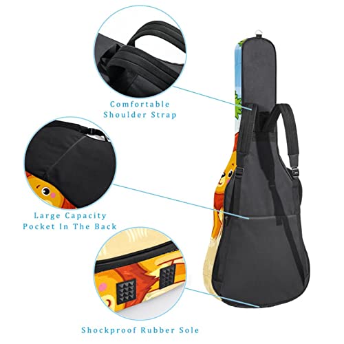 Lions debout sur l’herbe Housse rembourrée imperméable Oxford pour guitare avec bandoulière réglable - Les Beatles, Paul McCartney, John Lennon, RIngo Starr, George Harrison Lions debout sur l'herbe Housse rembourrée imperméable Oxford pour guitare avec bandoulière réglable – Image 4