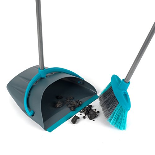 Beldray LA030139TQ Upright Long Dustpan and Brush Broom Cleaning Set, Easy Grip 78 cm Handle, Turquoise, Grey/Blue… - Image 5