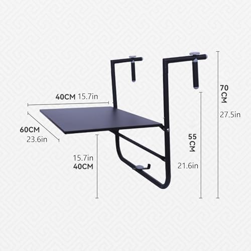 Table suspendue pliable pour garde-corps de balcon et terrasse - 4