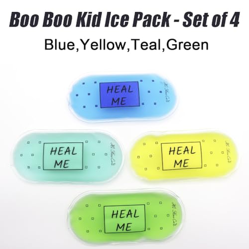 Image of Boo Boo Ice Pack for Kids, Small Ice Pack for Injuries Cold Compress Gel Pack Cold Therapy for Scrape Knee, Bump Head, Hurt Elbow, Hit Thumb (4 Count (Heal me))