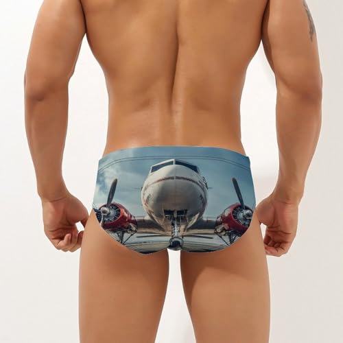 Aircraft on A Runway Men's Swim Trunks Briefs Swimsuit Swimwear Bathing for Underwear Beach2