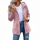 Womens Hooded Raincoat Lightweight Plus Size Waterproof...