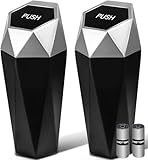 HOTOR Car Trash Can with Lid - 2 Pack, Car Accessories for Interior, Leakproof Vehicle Garbage Can with 30 Attached Trash Bags, Multipurpose Organizers and Storage for Home, Office, Silver