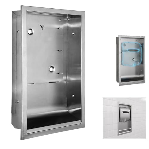 Bullro Dryer 40502 Stainless Steel Recess Kit Compatible with XLERATOR Hand Dryer, Hand Dryer Recess Kit, Ideal for Homes, Shopping Malls, and Public Spaces(Dryer Not Included)
