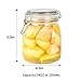 ZALSSKE 32oz Glass Food Storage Jars with Airtight Clamp Lids,Set of 4 Airtight Glass Canister Square- Clear Storage Container for Kitchen Container Storing Sugar, Flour, Cereal,Coffee,Spice…