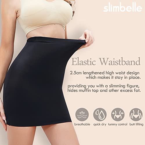 Image of SLIMBELLE Half Slips Shaper Cool Comfort Seamless Slip Shapewear Under Dress Tight Skirt Undergarments