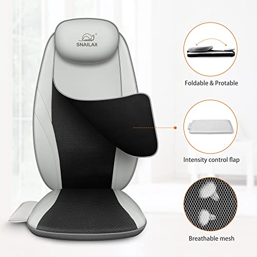 Snailax Shiatsu Massage Cushion With Heat Massage Chair Pad Kneading Back Massager For Home Office Seat Use (White) #TOP5
