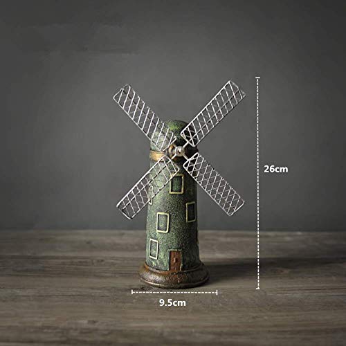 Zuqiee Crafts Statue Sculpture Figurine Statuette,2 Pieces Of Vintage Resin Dutch Windmill Statue Creative Piggy Bank Desktop Crafts Home Decoration Accessories Ornaments Children's Gifts #TOP2