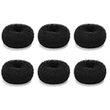 Extra Small Hair Bun Maker for Kids, 6 PCS Chignon Hair Donut Sock Bun Form for Girls, Mini Hair Doughnut Shaper for Short and Thin Hair (Small Size 2 Inch, Black)