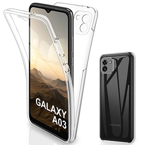 SOGUDE Coque Samsung A03 (166mm) Housse, pour Samsung A03 Coque Transparent Silicone TPU Case Intégral 360 Degres Full Body Protection Coque Etui Compatible avec Samsung Galaxy A03 (Pas pour A03s) Cover