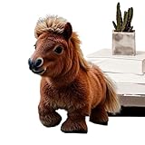 Peluche de caballo, juguete de caballo a pie, Animal de peluche a caballo con movimientos y sonidos, Juego imaginativo juguete educativo temprano, mascota electrónica interactiva para niños fi
