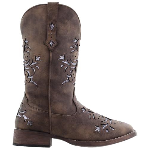 Roper Women’s Kennedy Western Boot – 10-3/4” Shaft – Vintage Cowgirl Boots, Square Toe Cowboy Boot for Women, Flexible Outsole & Padded Insole