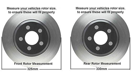 Image of Detroit Axle - 10pc Brake Kit for Chevy GMC Suburban Yukon XL Sierra 2500, Silverado 1500HD 2500, Hummer H2, Front Rear Drilled Brake Rotors Brake Pads: 12.79 inch inch Front 12.99 inch inch Rear