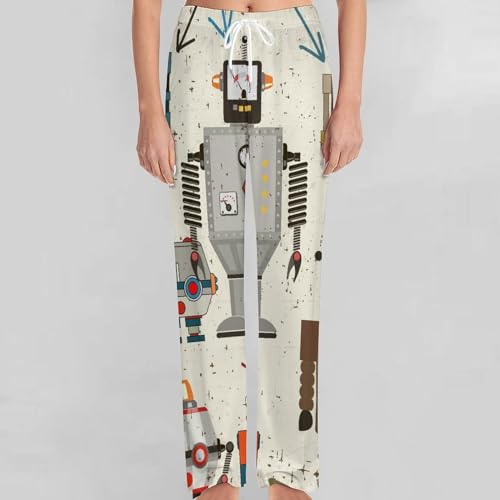 Bas de pyjama femme long style rétro en taille S - 3