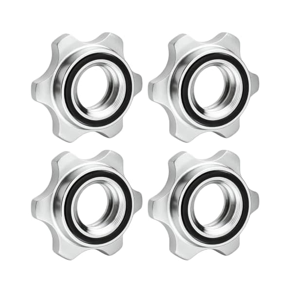 1 Inch Spinlock Collars | Anti-Slip Dumbbell Hex Nut Clamps | Secure Screw Collars