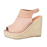  Minetom Damen Sandalen Flache Knöchel Schnalle Gladiator Thong Flip Flop Casual Sommerschuhe B Pink EU 39