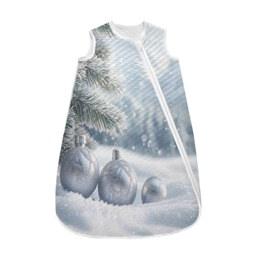 Kigai Christmas Balls Baby Sleep Sack Wearable Blanket Sleeping Bag 2-Way Zipper Soft Swaddle Transition Sack
