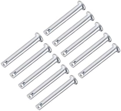 sourcing map Single Hole Clevis Pins,5mm x 40mm Flat Head Zinc-Plating Steel 10 Pcs