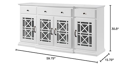 Walker-Edison-Ronne-4-Door-Sideboard-with-Fretwork-Detail-60-Inch-White Walker Edison Ronne 4 Door Sideboard with Fretwork Detail 60 Inch White