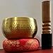 Indian Consigners Tibetan Singing Bowl Set – 3.5-Inch Medium Brass Meditation Sound Bowl with Wooden Mallet & Silk Cushion – Handmade in Nepal for Yoga, Mindfulness & Chakra Healing