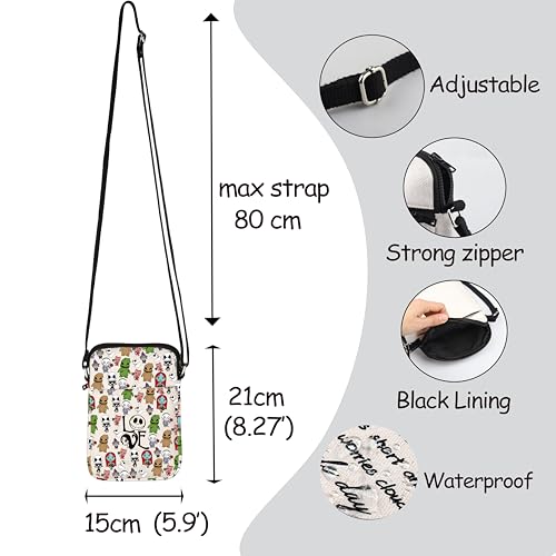 MNIGIU Horror Movie Lover Gift Crossbody Bag Halloween Shoulder Bag Cartoon Skeleton Gift2