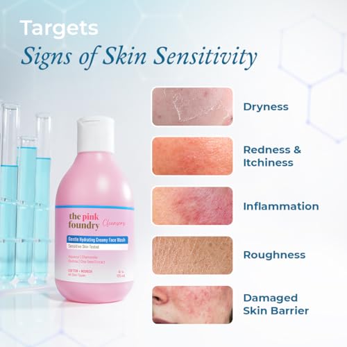 Image of The Pink Foundry Gentle Hydrating Creamy Face Wash for all Skin Types | Boost Hydration, Strengthen Skin Barrier & Reduces Dryness | Soap free, Fragrance Free & Sulphate Free | Vegan Face Wash | For Men & Women | 125ml