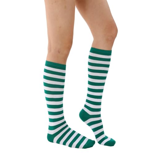 Image of Women's Knee High Athletic Socks Casual Stripes Tube Socks Outdoor Sport Socks