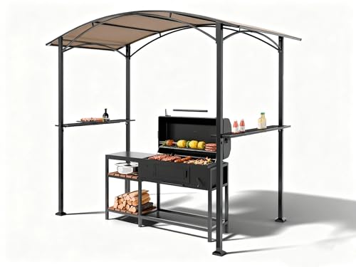 RTDTD 8' x 5' Metal Grill Gazebo,Outdoor BBQ Canopy Shelter