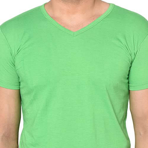Image of Men's Cotton Blend Half Sleeve V Neck Tshirt