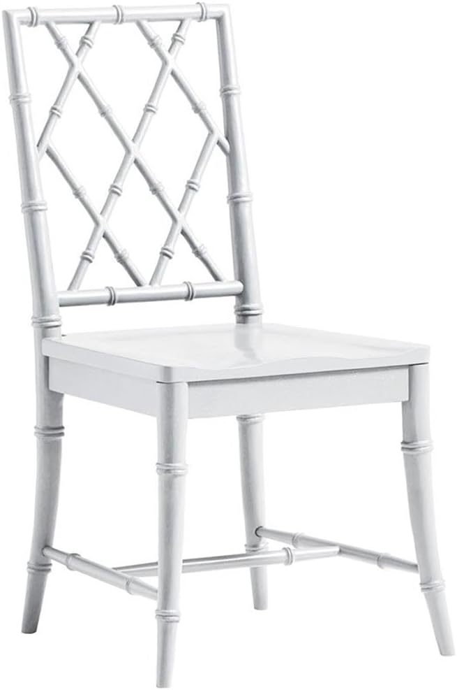 White Wood Cross Back Dining Side Chair Set