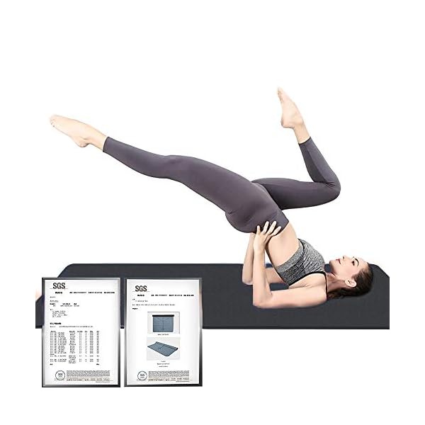 Hatha-Yoga-Extra-Thick-TPE-Yoga-Mat-72x-32-Thickness-12-Inch-Eco-Friendly-SGS-Certified-With-High-Density-Anti-Tear-Exercise-Bolster-For-Home-Gym-Travel-Floor-Outside Hatha Yoga Extra Thick TPE Yoga Mat - 72"x 32" Thickness 1/2 Inch -Eco Friendly SGS Certified - With High Density Anti-Tear Exercise Mats For Home Gym Travel & Floor Outside (Black)…