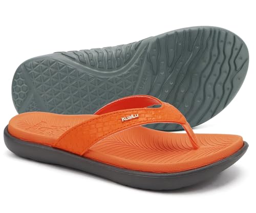 Image of KuaiLu Womens Flip Flops Arch Support Yoga Mat Cushioned Thong Sandals | Ladies Comfortable Walking Slides For Plantar Fasciitis Slip On Indoor Outdoor For Summer