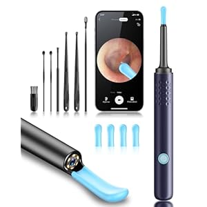 Ear Wax Removal Tool Camera – Ear Cleaner with Camera,1080P Otoscope, Ear Cleaning Tool with 4 Ear Spoon, Ear Camera for iPhone & Android Phones – Blue