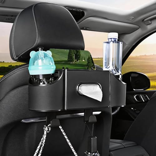 Joezhe Back Seat Car Organizer,4 in 1 Multifunctional Car Back Seat Storage Box with Drink Cup...